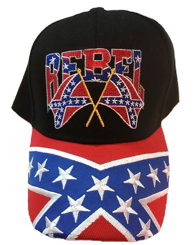 Rebel crossed flags embroidered cap